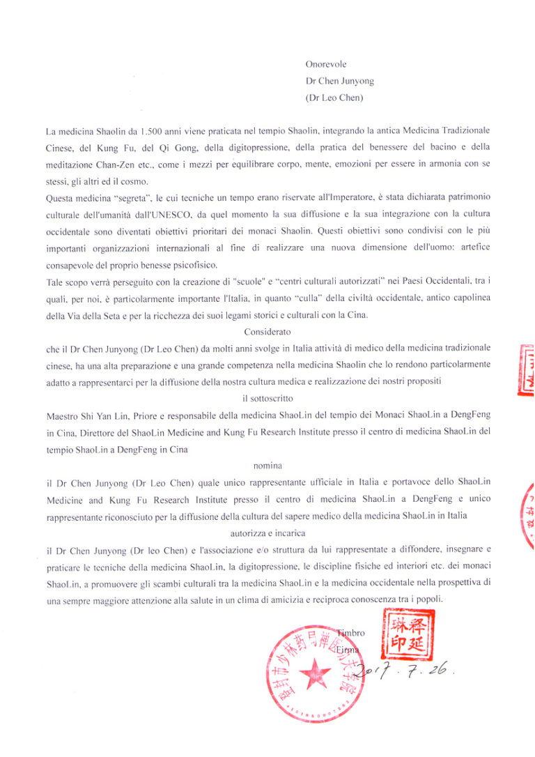 incarico ufficiale Dr. Chen 2 pagina